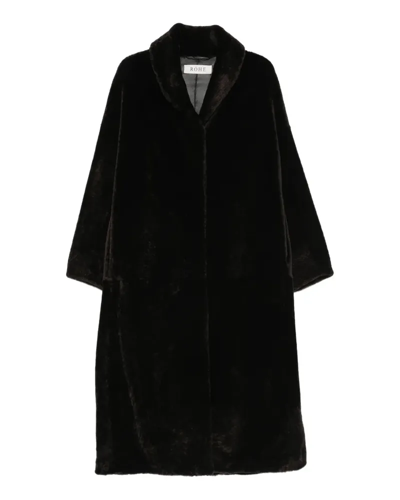 Róhe shearling shawl-collar coat - Braun Braun