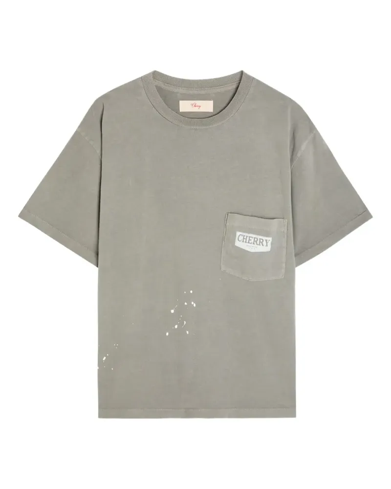 CHERRY LA T-Shirt mit Farbklecks-Print - Grau Grau