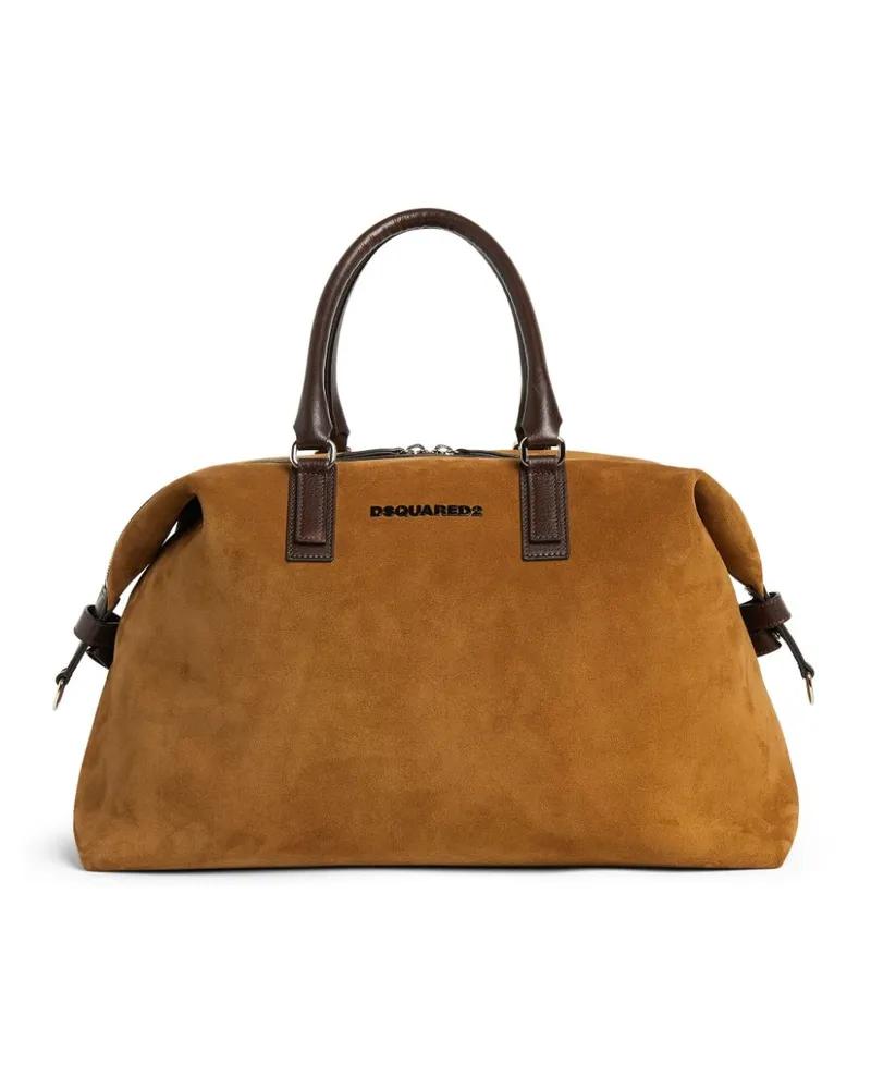 Dsquared2 Reisetasche mit Logo-Schild - Braun Braun