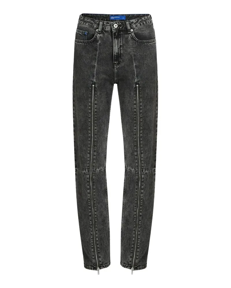 Karl Lagerfeld Gerade Jeans mit hohem Bund - Grau Grau