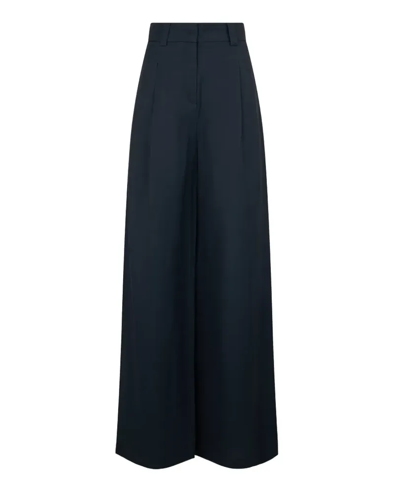 MOORER pleated wide-leg trousers - Blau Blau