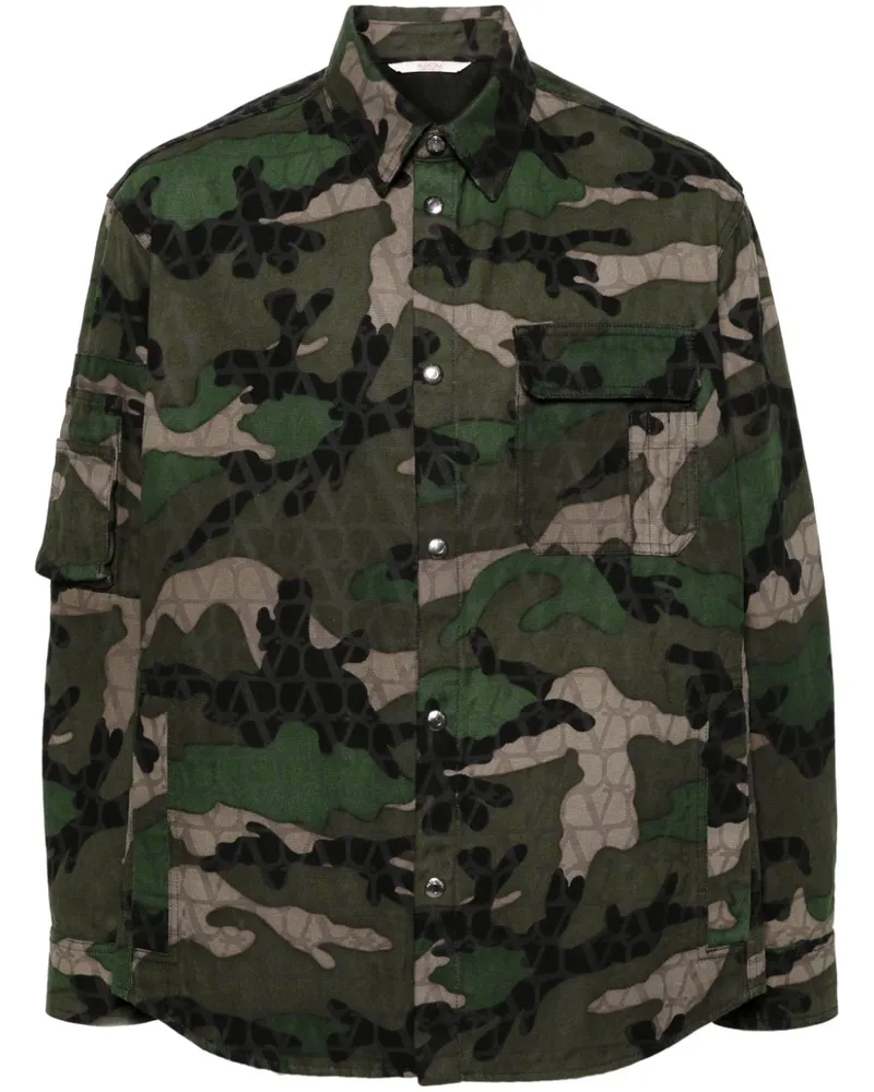 Valentino Garavani Jacke mit Camouflagemuster - Grün Grün