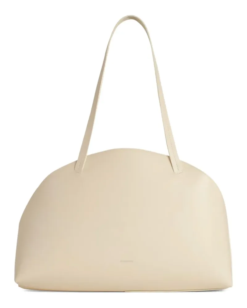 Jil Sander Curve Media Schultertasche - Weiß Weiß