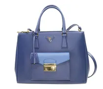 Lux Galleria Tote Bag aus Saffiano-Leder - Blau