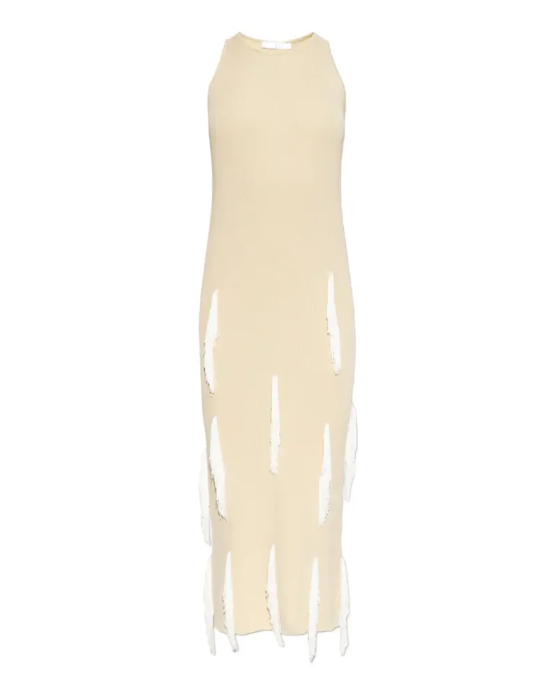 IRO FLEUR fringe cutout midi dress - Nude Nude