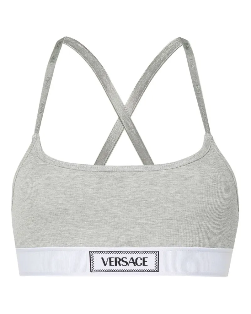 Versace BH mit Logo-Bund - Grau Grau