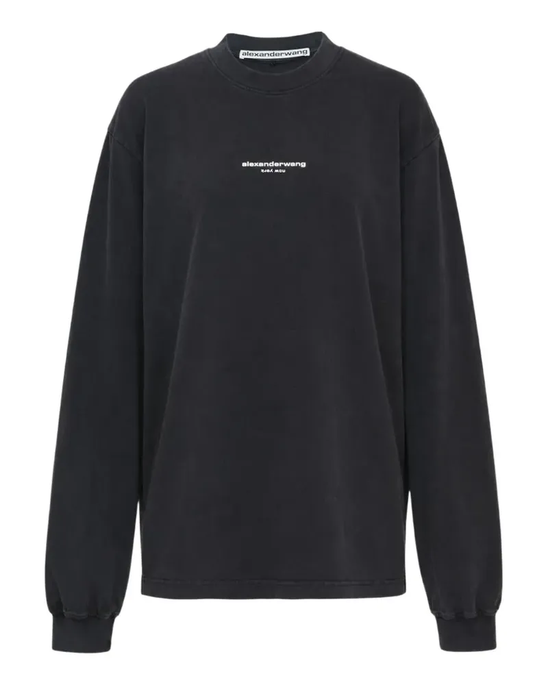 Alexander Wang logo-print long-sleeve T-shirt - Schwarz Schwarz