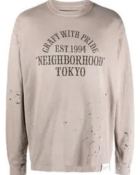 Neighborhood Damage Sweatshirt in Distressed-Optik Nude