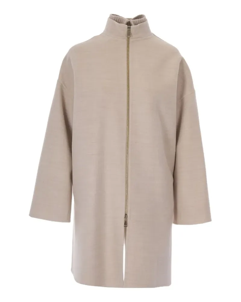 Fabiana Filippi zip-up high-neck coat - Nude Nude