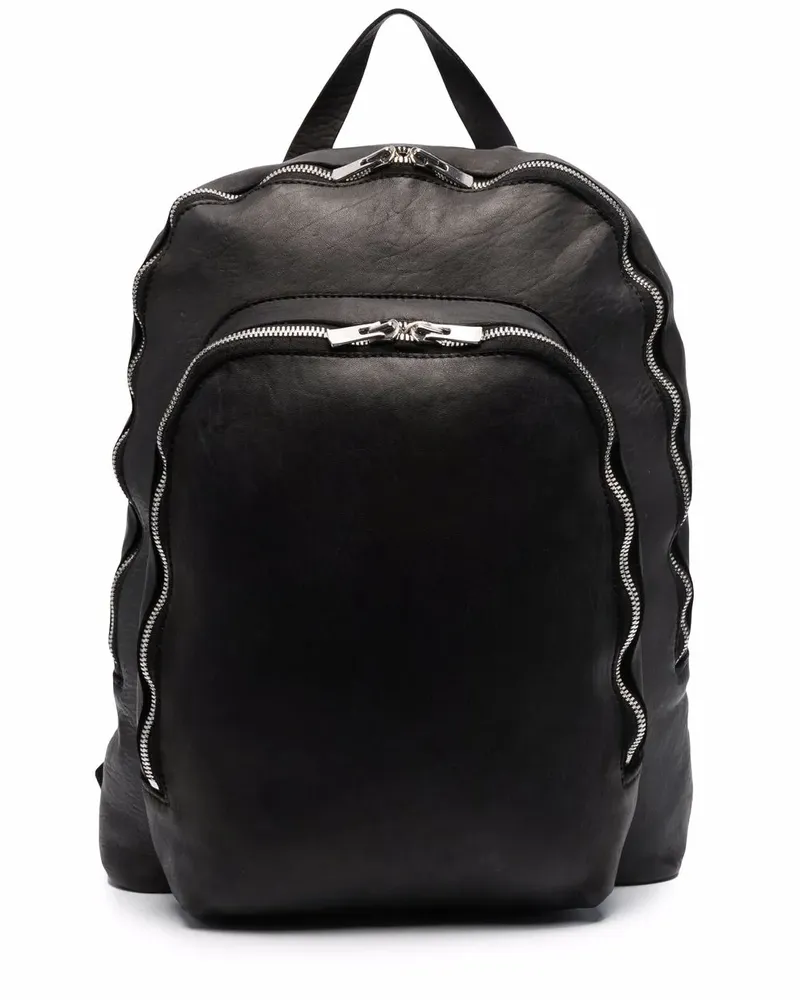 GUIDI Rucksack aus Leder - Schwarz Schwarz