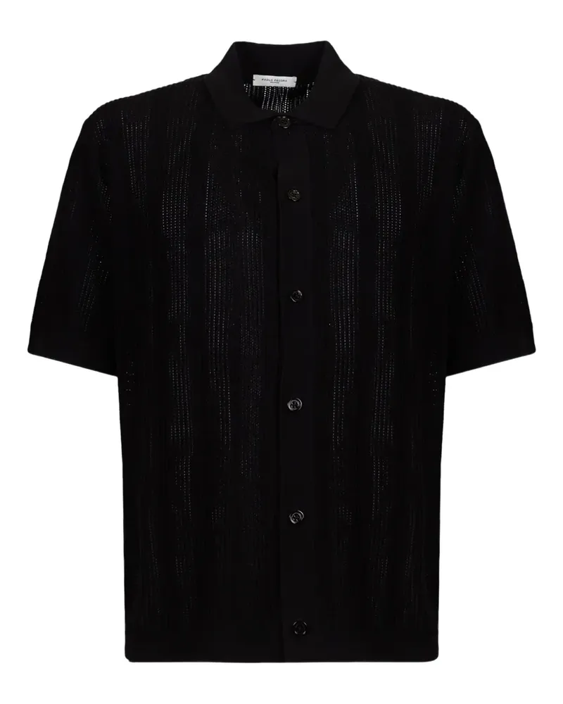 Paolo Pecora Milano Gestricktes Hemd - Schwarz Schwarz