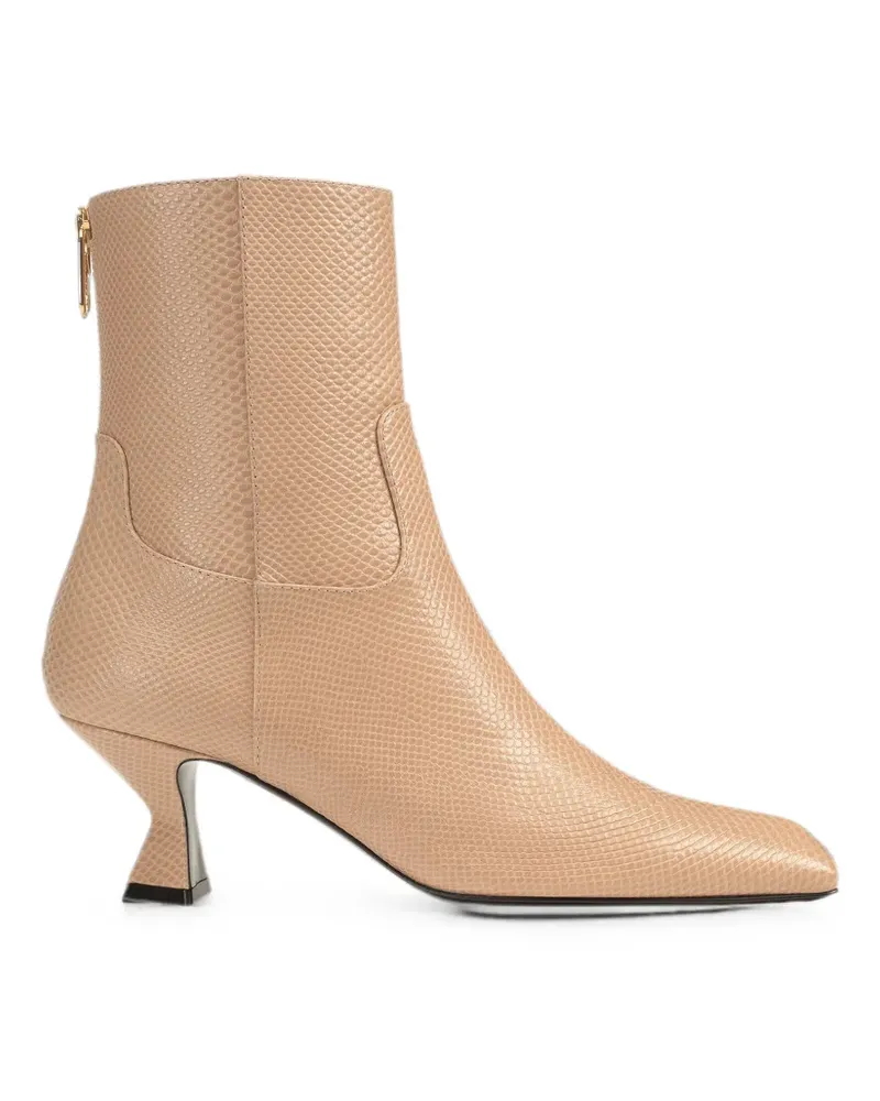Sergio Rossi Sculpt Stiefeletten mit Eidechsen-Effekt - Nude Nude
