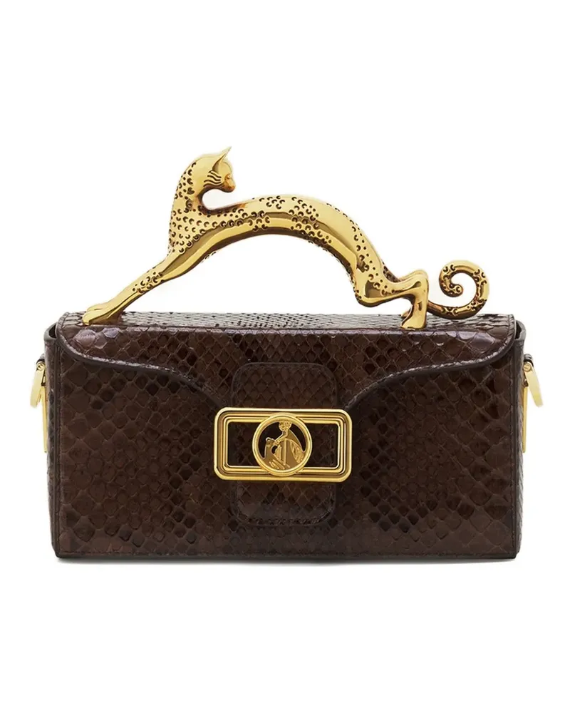 Lanvin Mini Handtasche aus Pythonleder - Braun Braun