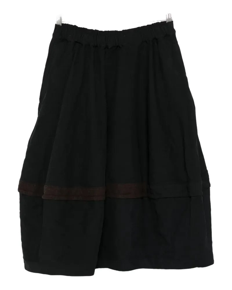 Comme des Garçons elasticated-wais panelled midi skirt - Schwarz Schwarz