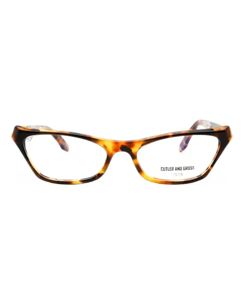 Cutler and Gross logo-detail cat-eye frame glasses - Schwarz Schwarz