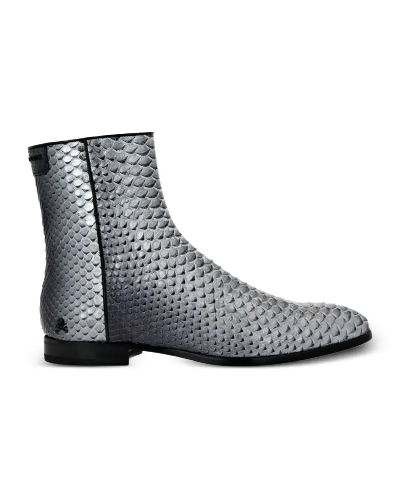 Philipp Plein python-leather ankle boots - Silber Silber