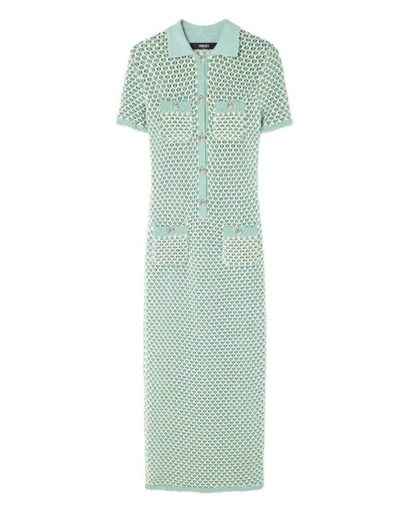Versace Gehäkeltes Polo-Maxikleid - Grün Grün