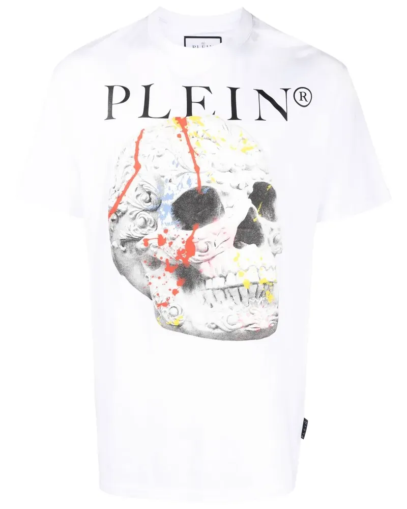 Philipp Plein T-Shirt mit Totenkopf-Print - Weiß Weiß