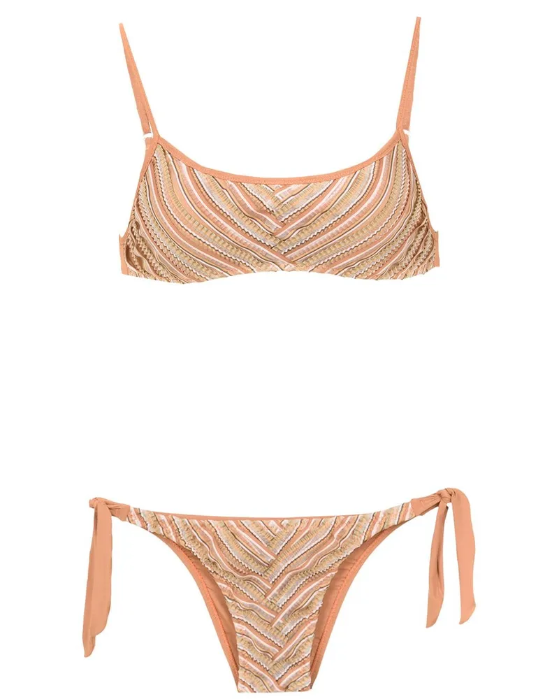 Amir Slama Bikinioberteil mit Print - Nude Nude