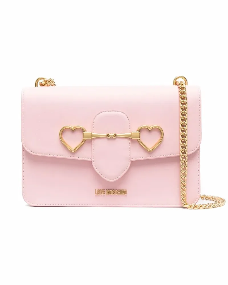 Moschino Schultertasche mit Herzdetail - Rosa Rosa