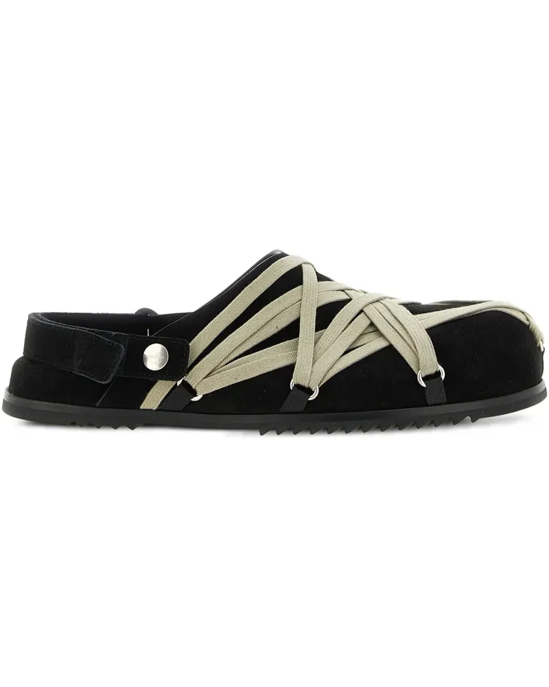 Rick Owens Megalace Mules aus Kalbsleder - Schwarz Schwarz