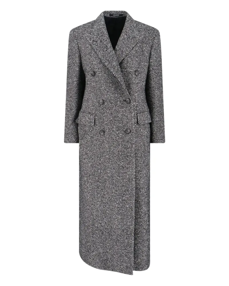 Tagliatore Caitlyn herringbone buttoned coat - Schwarz Schwarz