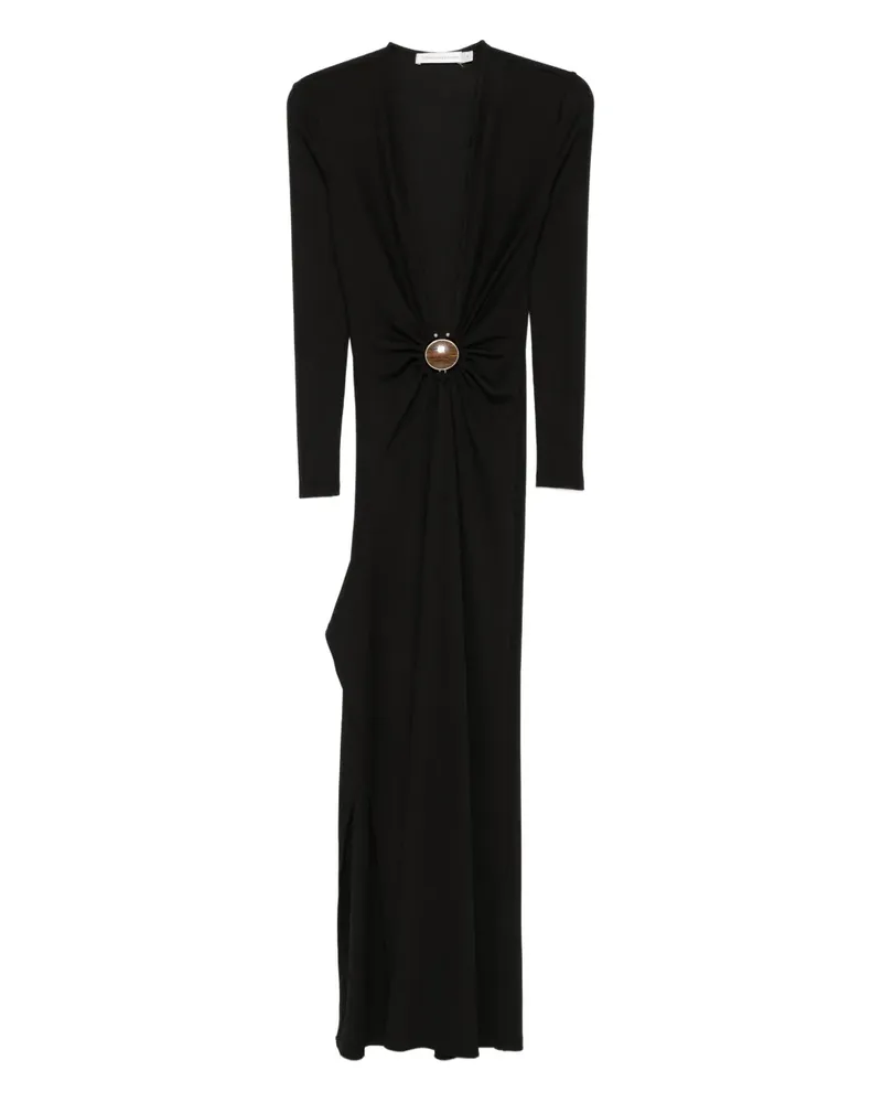Christopher Esber Langärmeliges Kleid mit Schmuckstein - Schwarz Schwarz