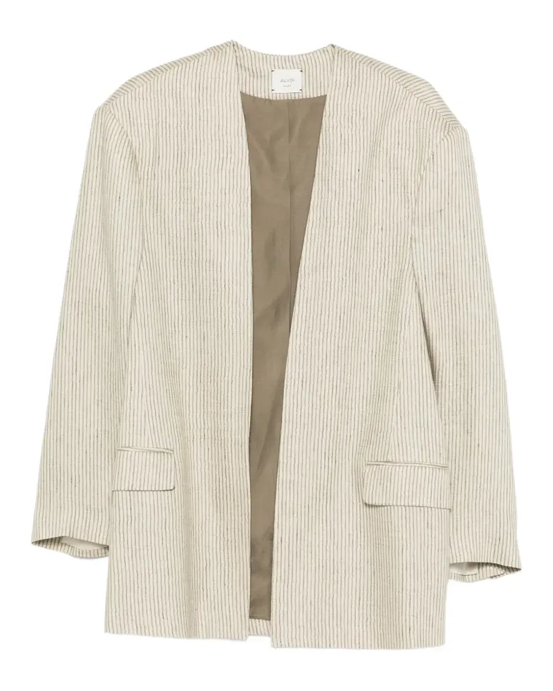 ALYSI striped pocketed blazer - Nude Nude