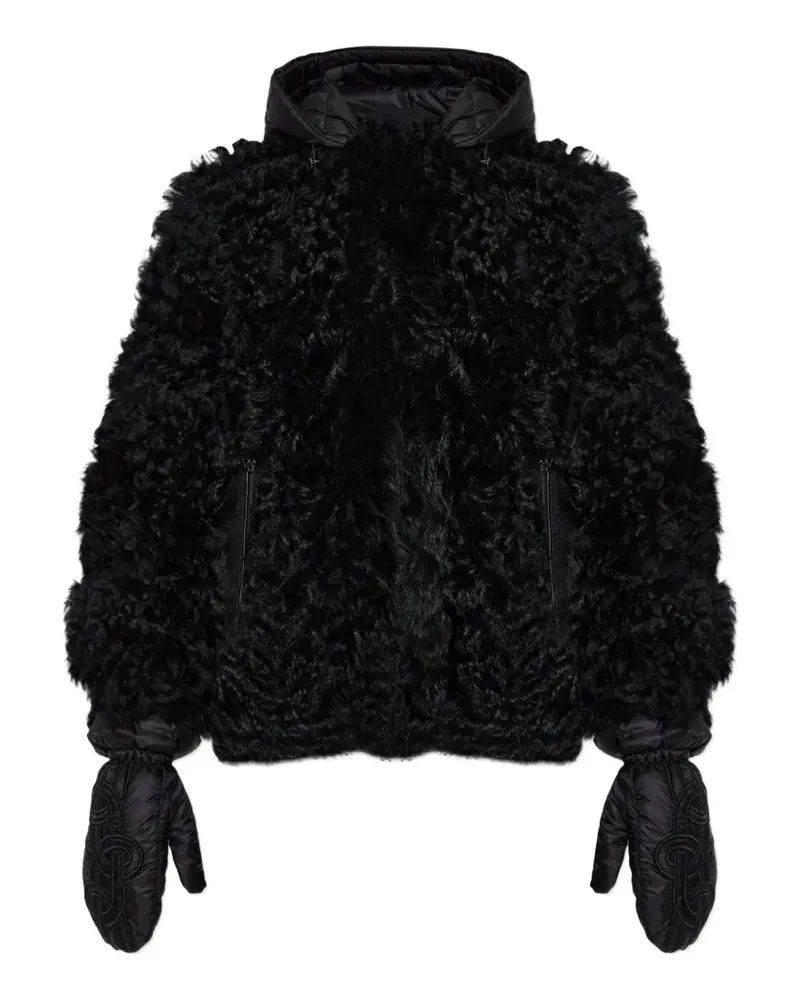 Bogner Liz shearling hooded jacket - Schwarz Schwarz