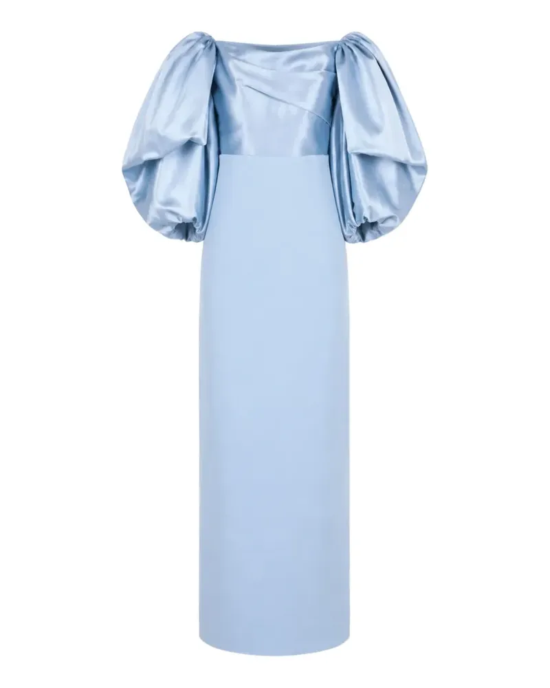 Solace London Floris off-shoulder puff-sleeve maxi dress - Blau Blau