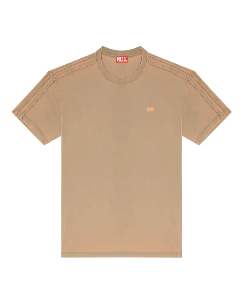 Diesel Langärmeliges T-Shirt aus Burnout-Jersey - Braun Braun