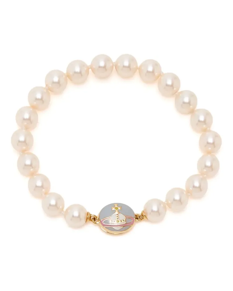 Vivienne Westwood Orb Armband mit Perlen - Weiß Weiß