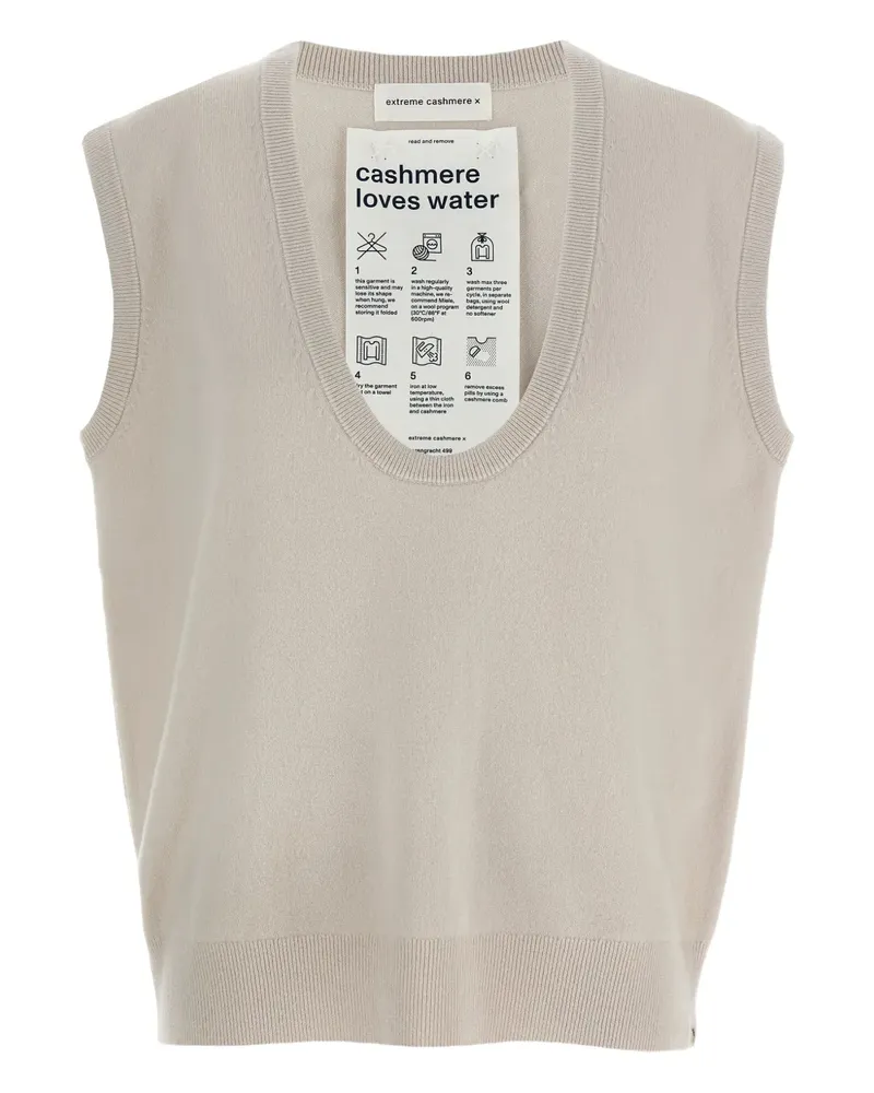 extreme cashmere Pullunder aus Kaschmirgemisch mit U-Ausschnitt - Nude Nude
