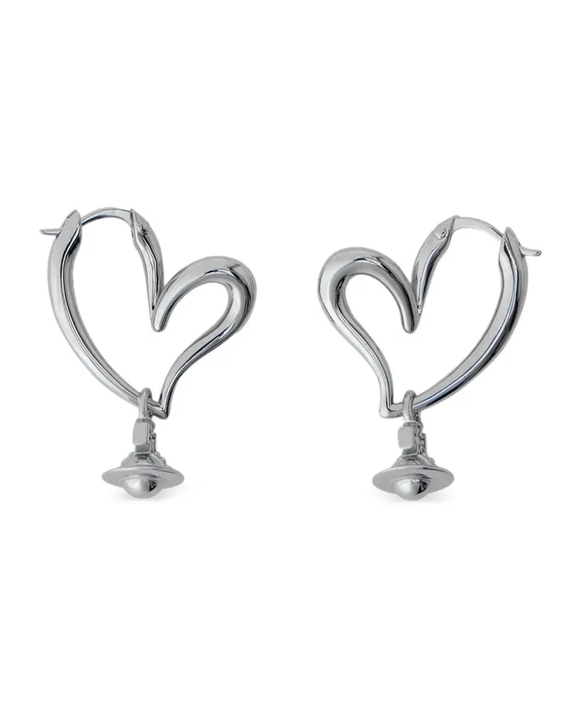 Vivienne Westwood Emily heart-shaped hoop earrings - Silber Silber