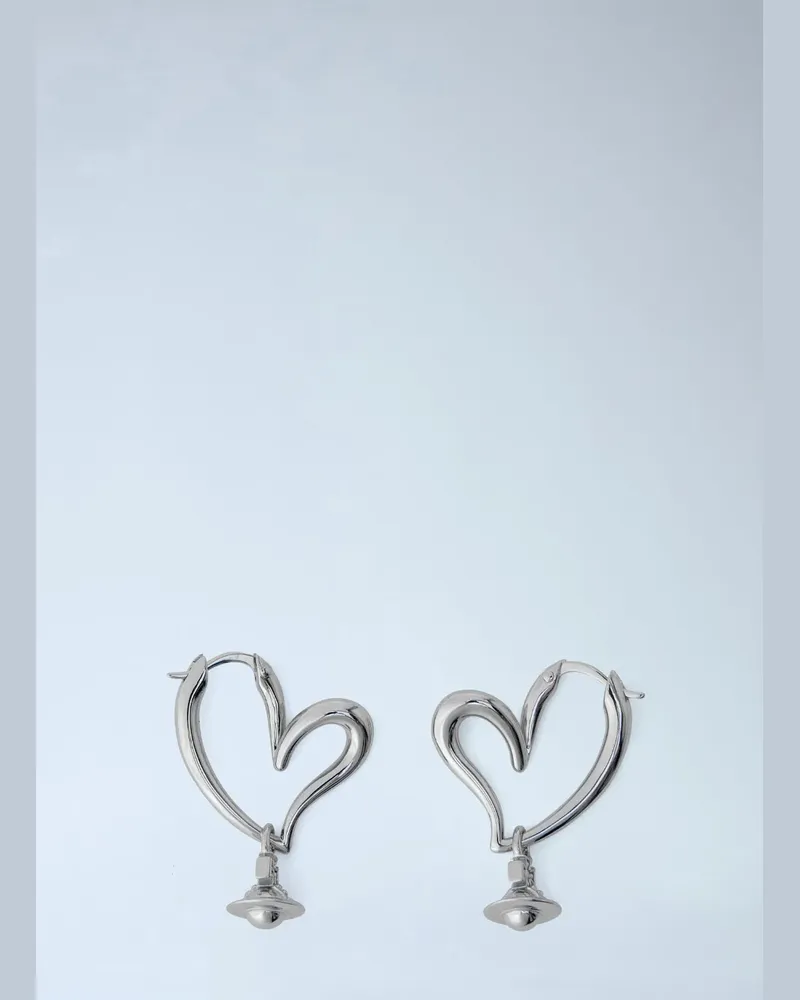 Vivienne Westwood Emily heart-shaped hoop earrings - Silber Silber