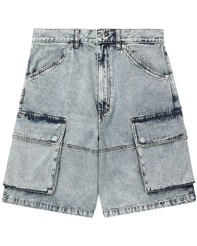 FIVE CM Jeans-Shorts mit weitem Bein Blau