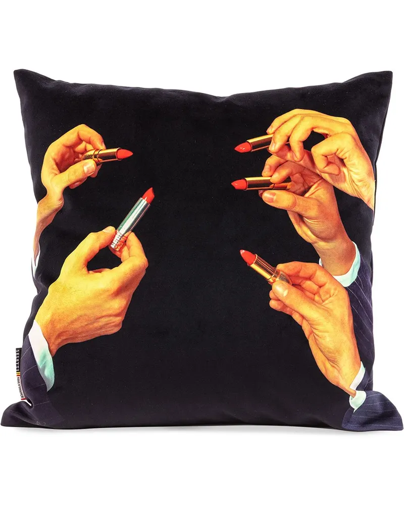 Seletti Kissen mit Print - Schwarz Schwarz