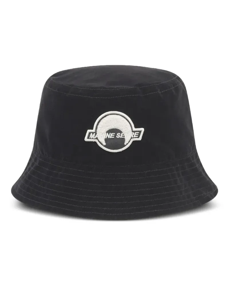 Marine Serre Fischerhut mit Logo - Schwarz Schwarz