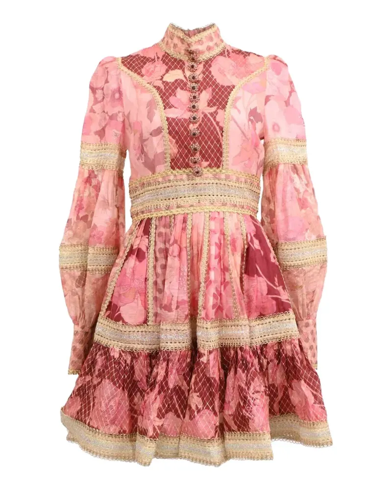 Zimmermann Concert Kleid mit Blumenprint - Rosa Rosa