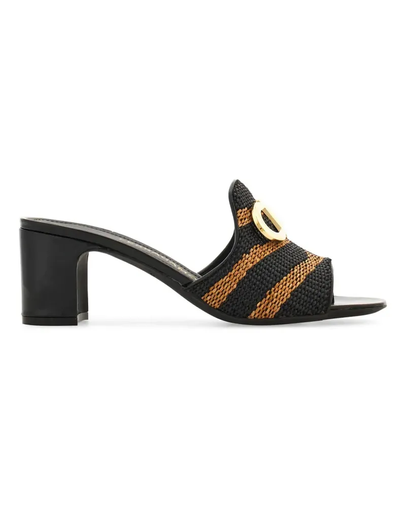 Ferragamo Gancini ornament mid-heel slides - Braun Braun