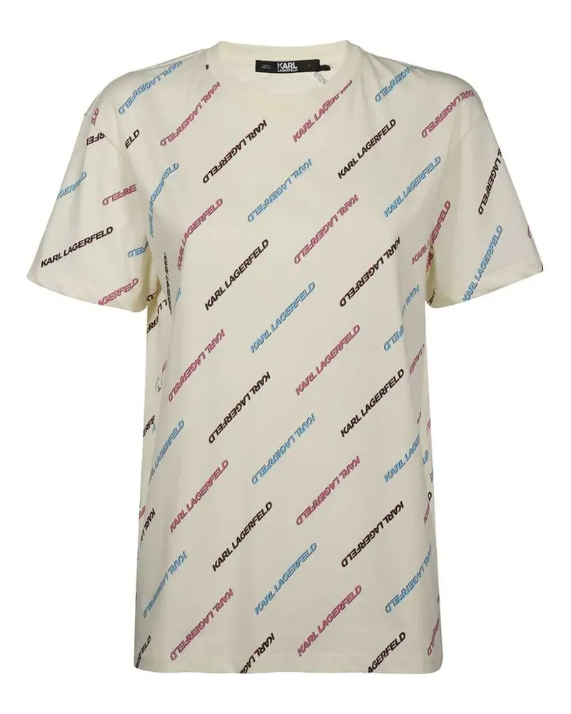Karl Lagerfeld T-Shirt mit Logo-Print - Nude Nude