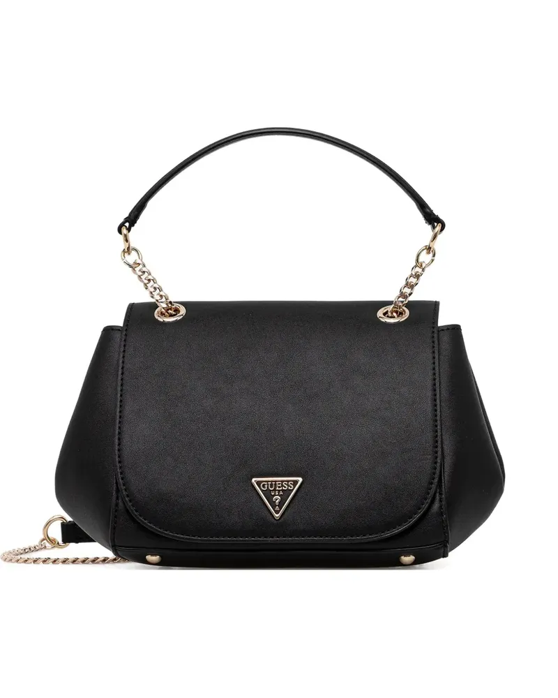 Guess chain-strap logo-plaque shoulder bag - Schwarz Schwarz