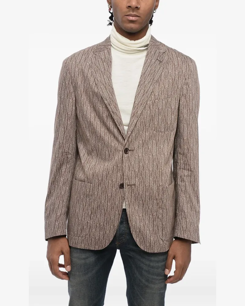 Corneliani single-breasted patch-pocket blazer - Braun Braun