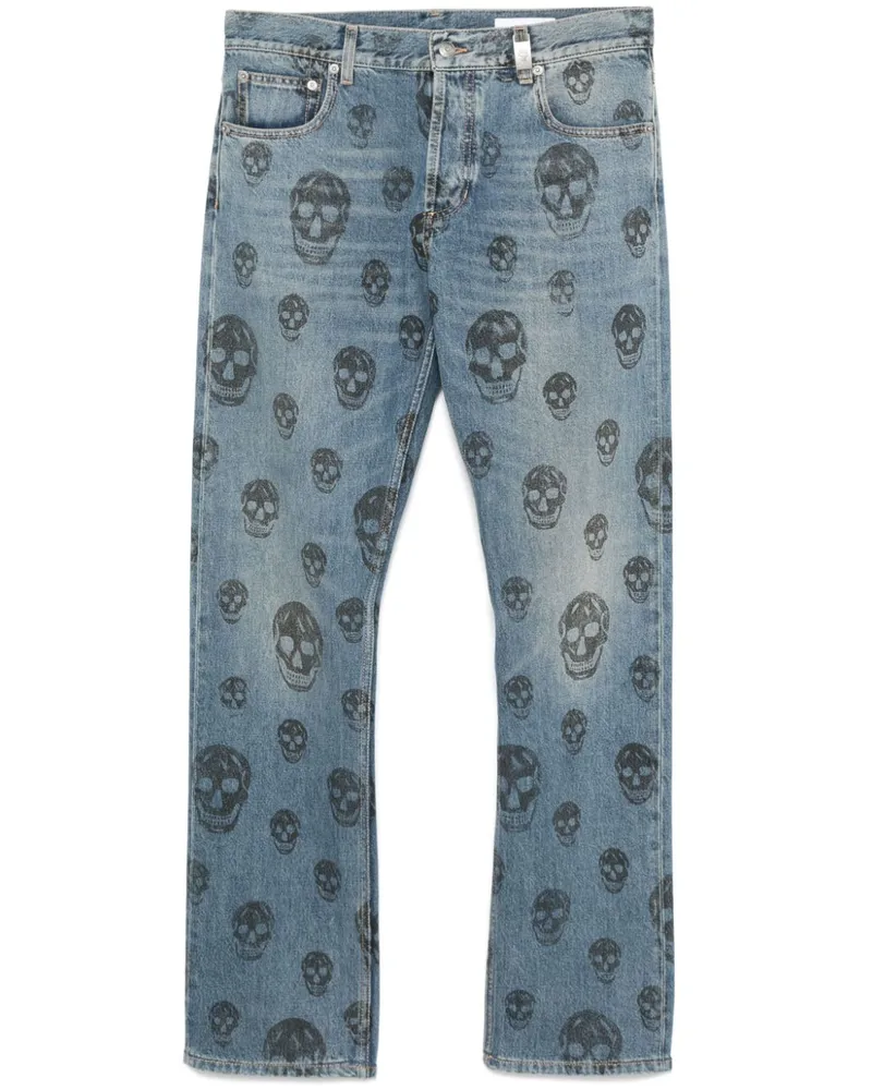 Alexander McQueen Jeans mit Totenkopf-Print - Blau Blau