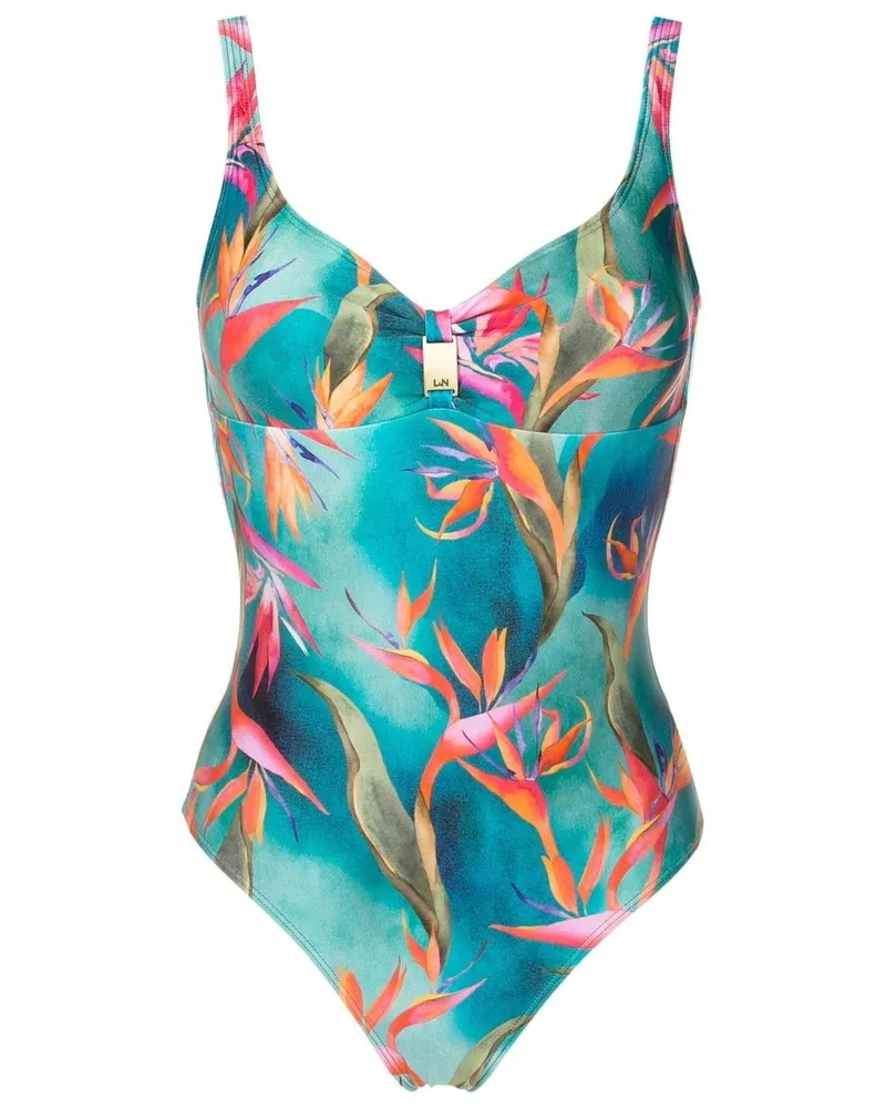 Lygia & Nanny Badeanzug mit grafischem Print - Blau Blau