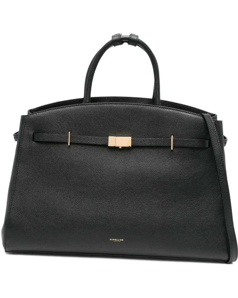 DeMELLIER Große The Hudson Tote Bag mit Clipverschluss - Schwarz Schwarz