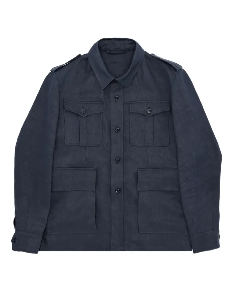 Fortela Owen Safari-Hemdjacke aus Leinen - Blau Blau