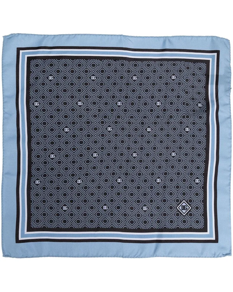 Dolce & Gabbana Einstecktuch mit Monogramm-Print - Blau Blau