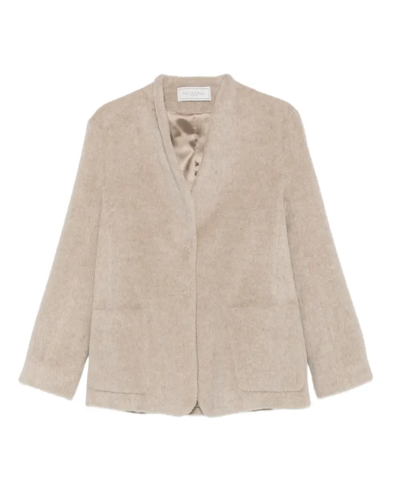 Antonelli Firenze brushed-finish patch-pocket jacket - Nude Nude