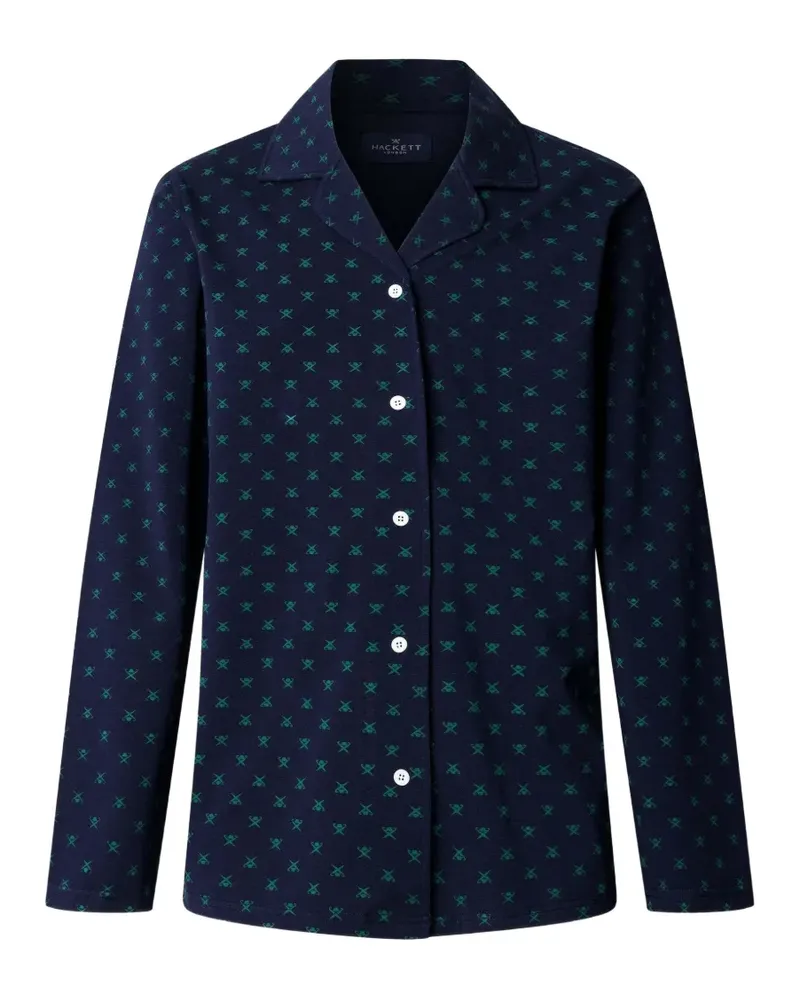 Hackett Pyjama mit Logo-Print - Blau Blau